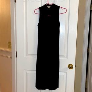 Black midi dress size small keyhole neckline